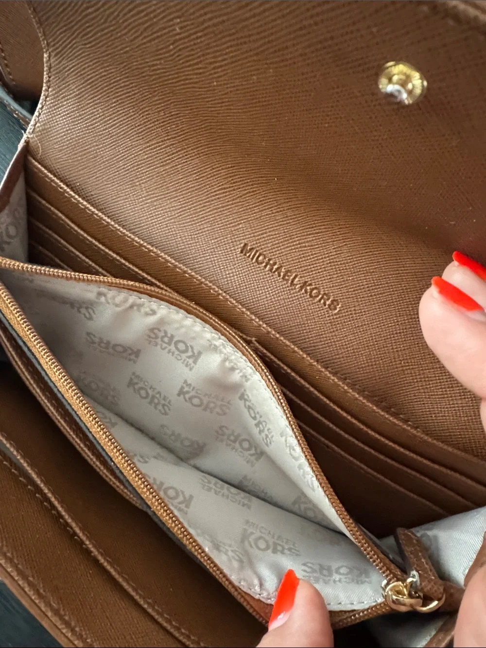 Michael Kors Tan Saffiano Leather Satchel with Matching Wallet